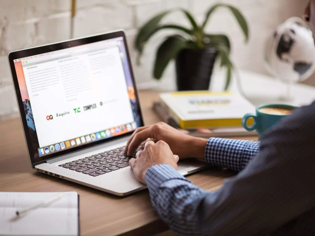Person working on email growth.